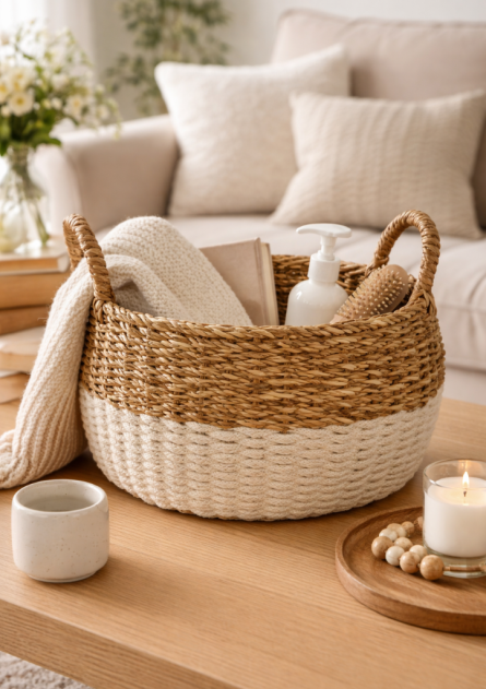 Hand-Woven Natural Jute Storage Basket - Image 2