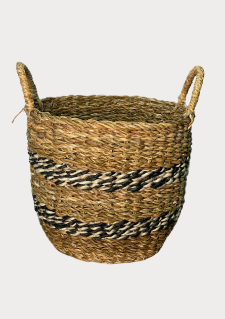 Hand-Woven Natural Jute Storage Basket