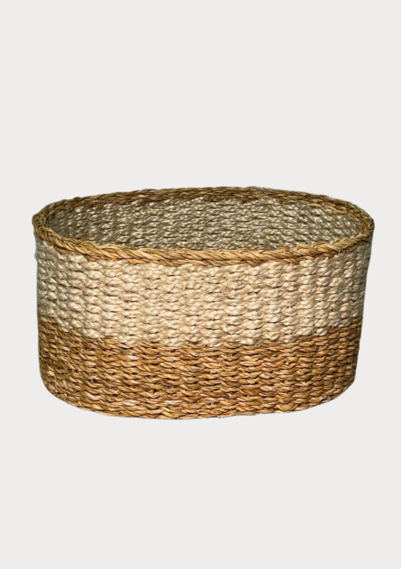 Hand-Woven Natural Jute Storage Basket
