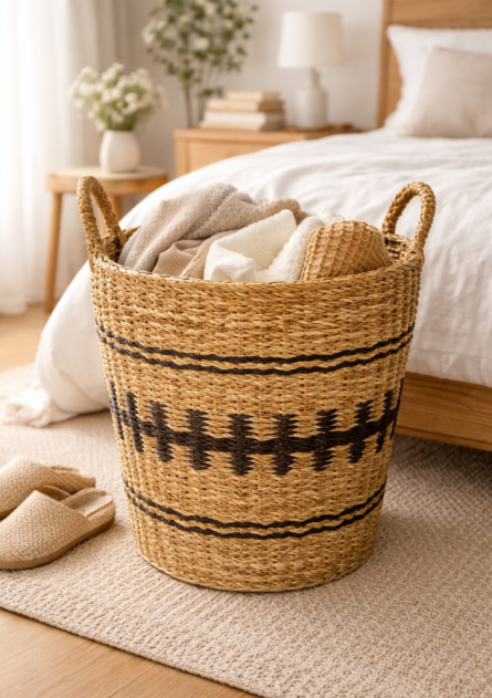 Hand-Woven Natural Jute Storage Basket - Image 2