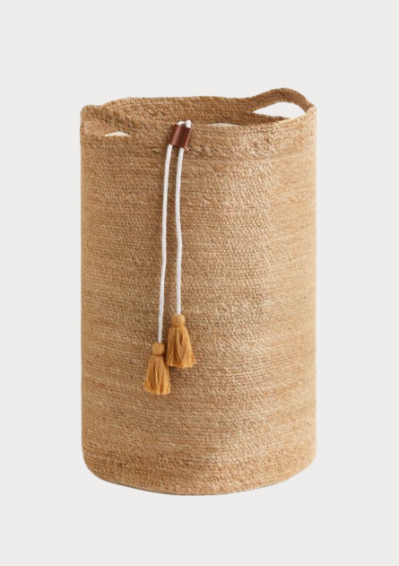 Hand-Woven Natural Jute Storage Basket