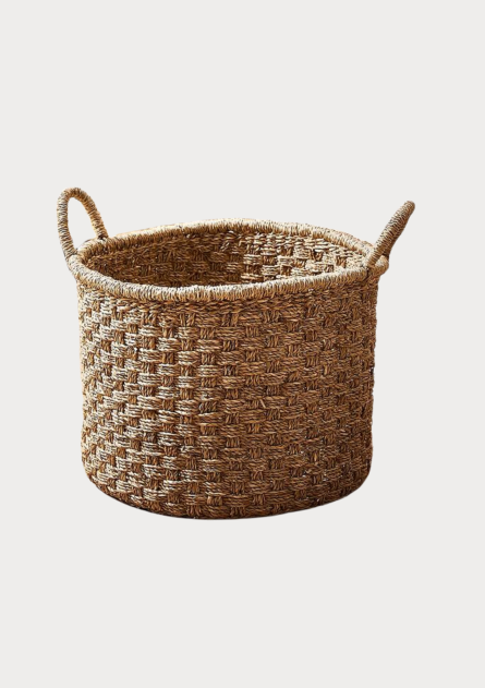 Hand-Woven Natural Jute Storage Basket