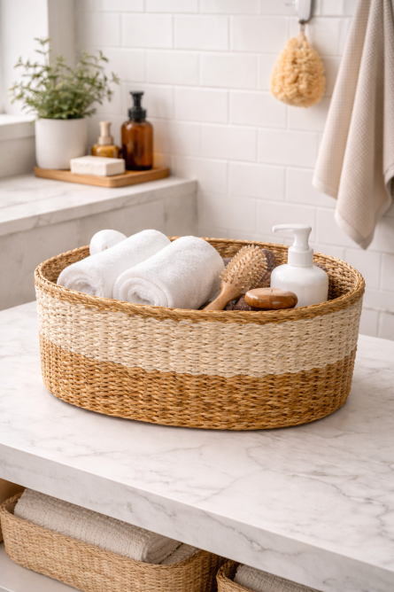 Hand-Woven Natural Jute Storage Basket - Image 2