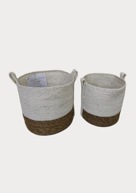 Hand-Woven Natural Jute Storage Basket