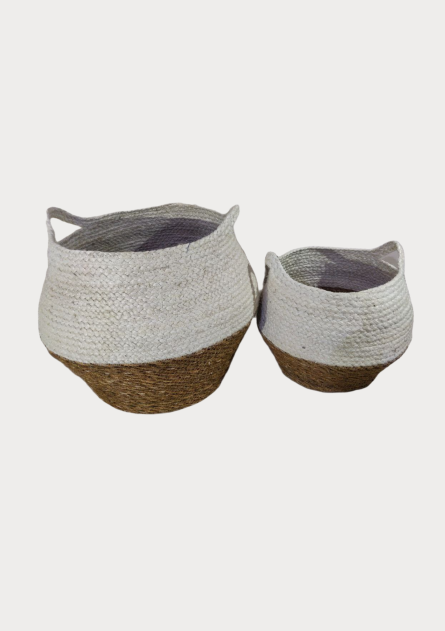 Hand-Woven Natural Jute Storage Basket