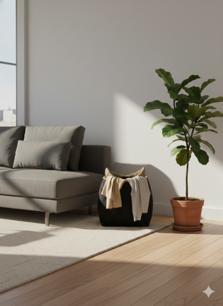 Modern Handwoven Jute Laundry & Storage Basket - Image 2