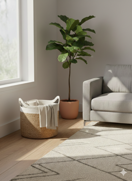 Natural Planter & Storage Basket with Modern Finish - Image 2