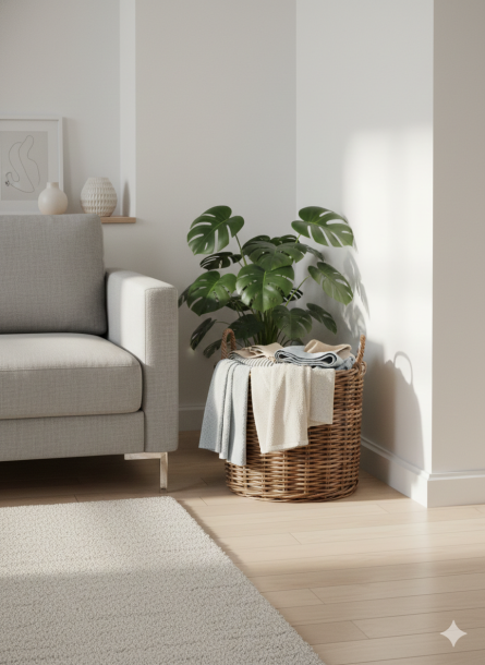 Tall Handwoven Natural Jute Laundry Basket Set - Image 2