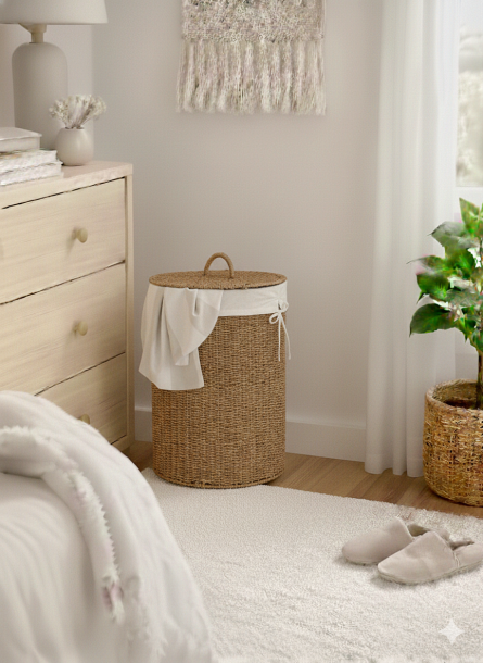Multi-Purpose Covered Basket for Laundry & Storage - Image 2