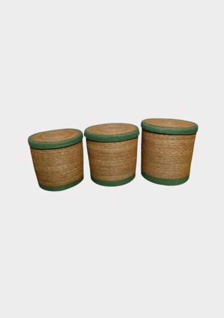 Minimal Natural Fiber Small Storage Basket Set