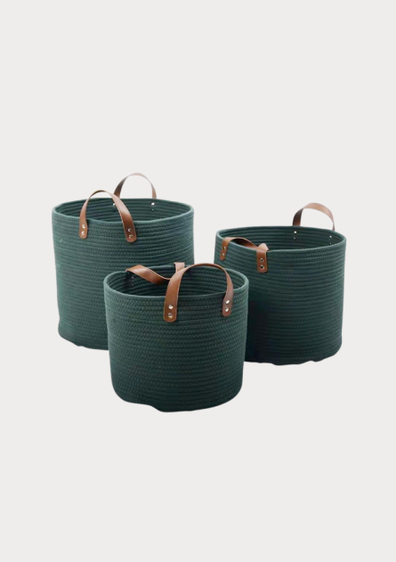 Hand-Woven Laundry Basket Set