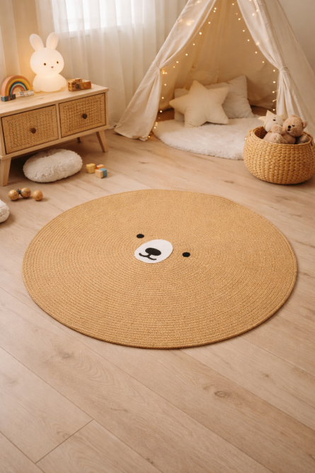 Handwoven Natural Jute Round Rug - Image 2
