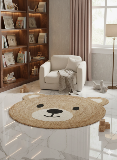 Handwoven Natural Jute Round Rug - Image 2