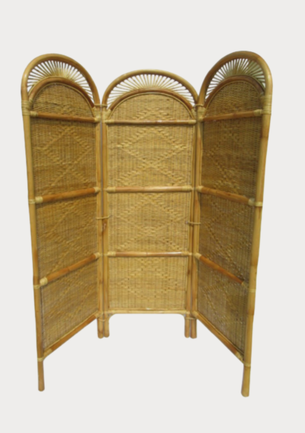 Handwoven Rattan Folding Room Divider