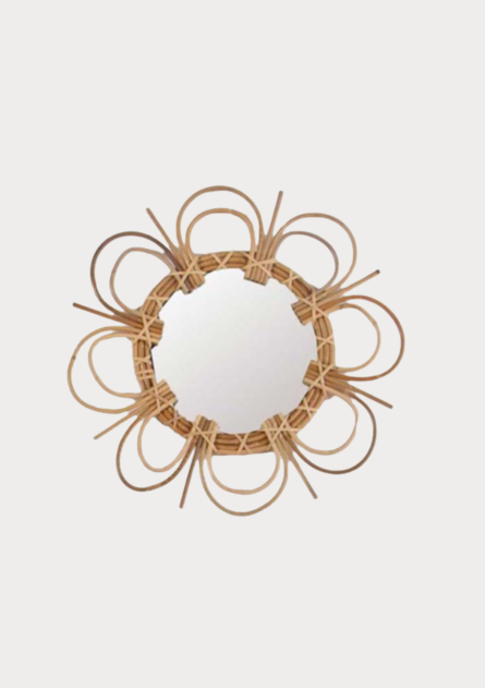 Artistic Loop Frame Rattan Wall Mirror